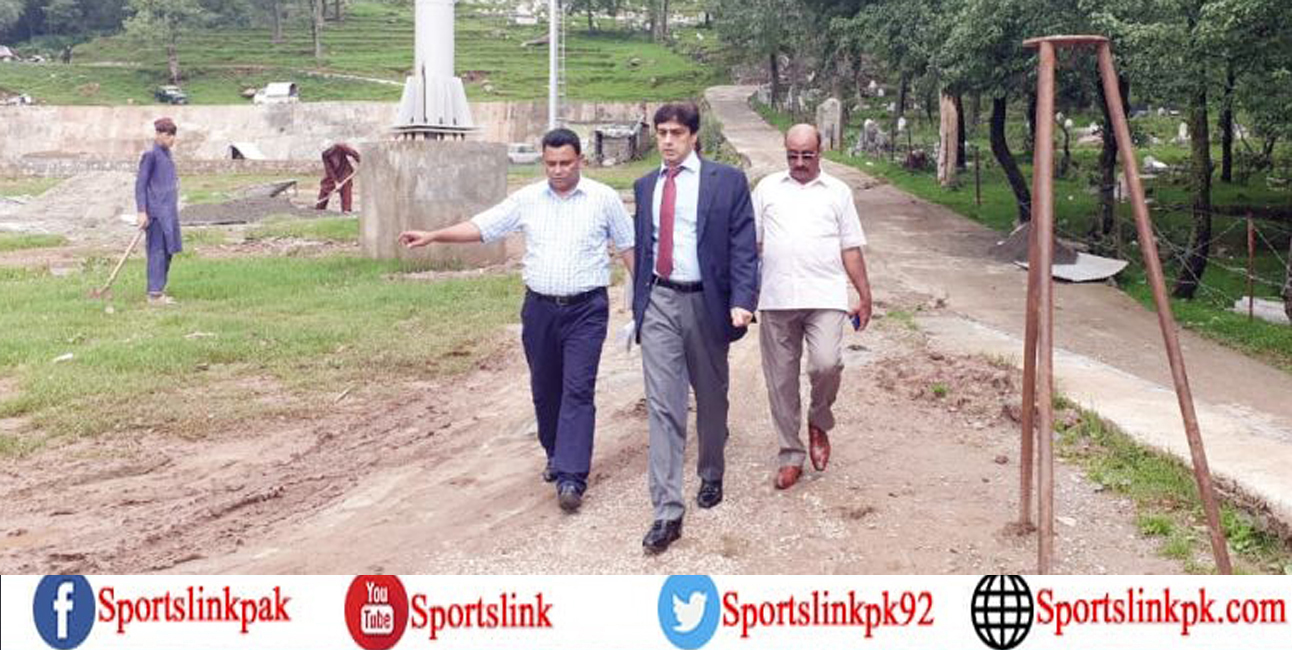 سیکرٹری سپورٹس پنجاب ندیم محبوب کا مری میں زیرتعمیر دھوبی گھاٹ سپورٹس کمپلیکس کا دورہ
