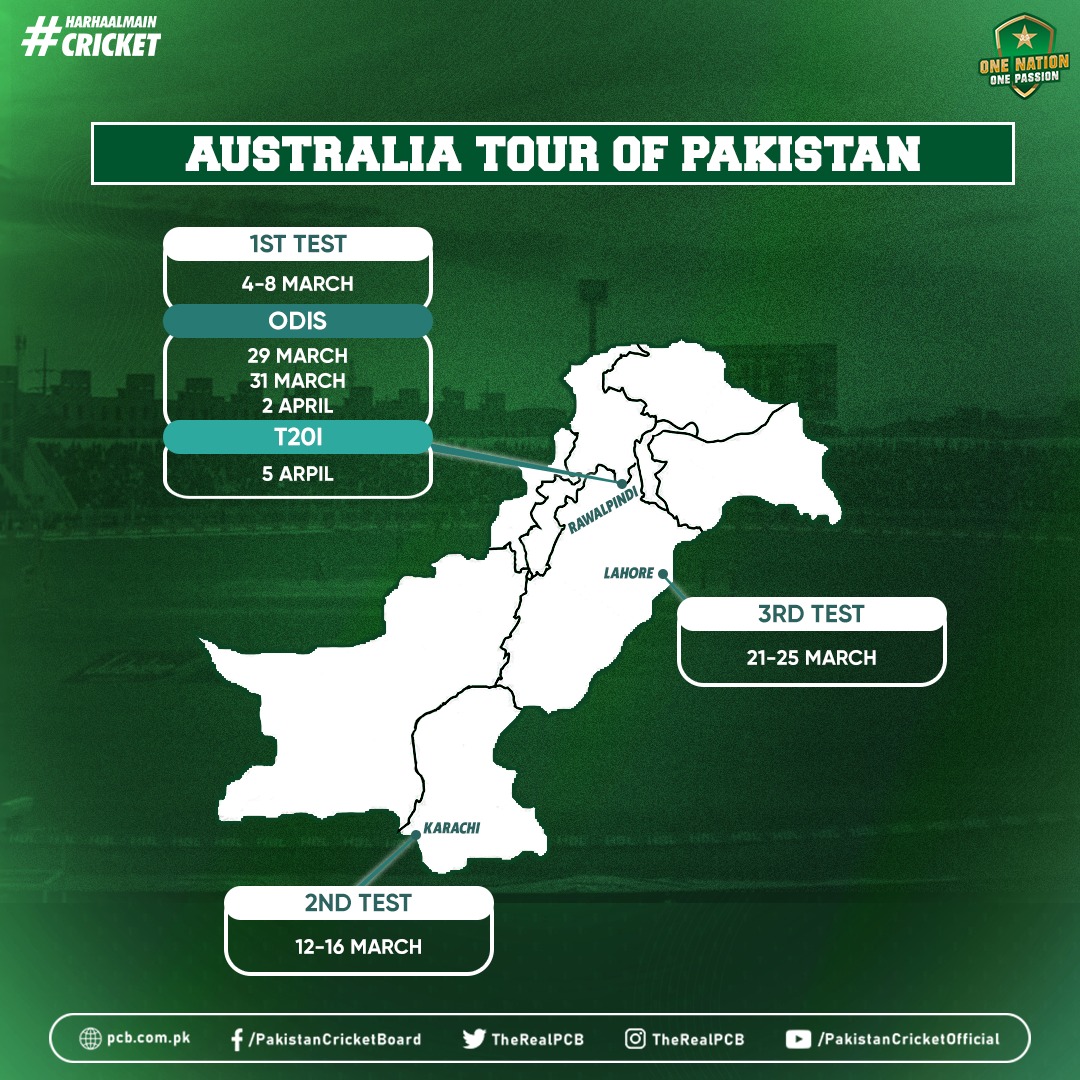 ٹریلین کرکٹ ٹیم کے دورہ پاکستان کا نیا شیڈول جاری