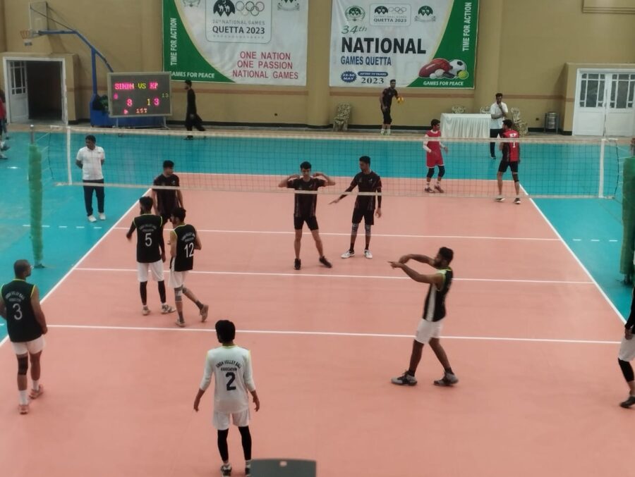34ویں نیشنل گیمز;  خواتین کے والی بال ایونٹ کے تین میچ کھیلے گئے