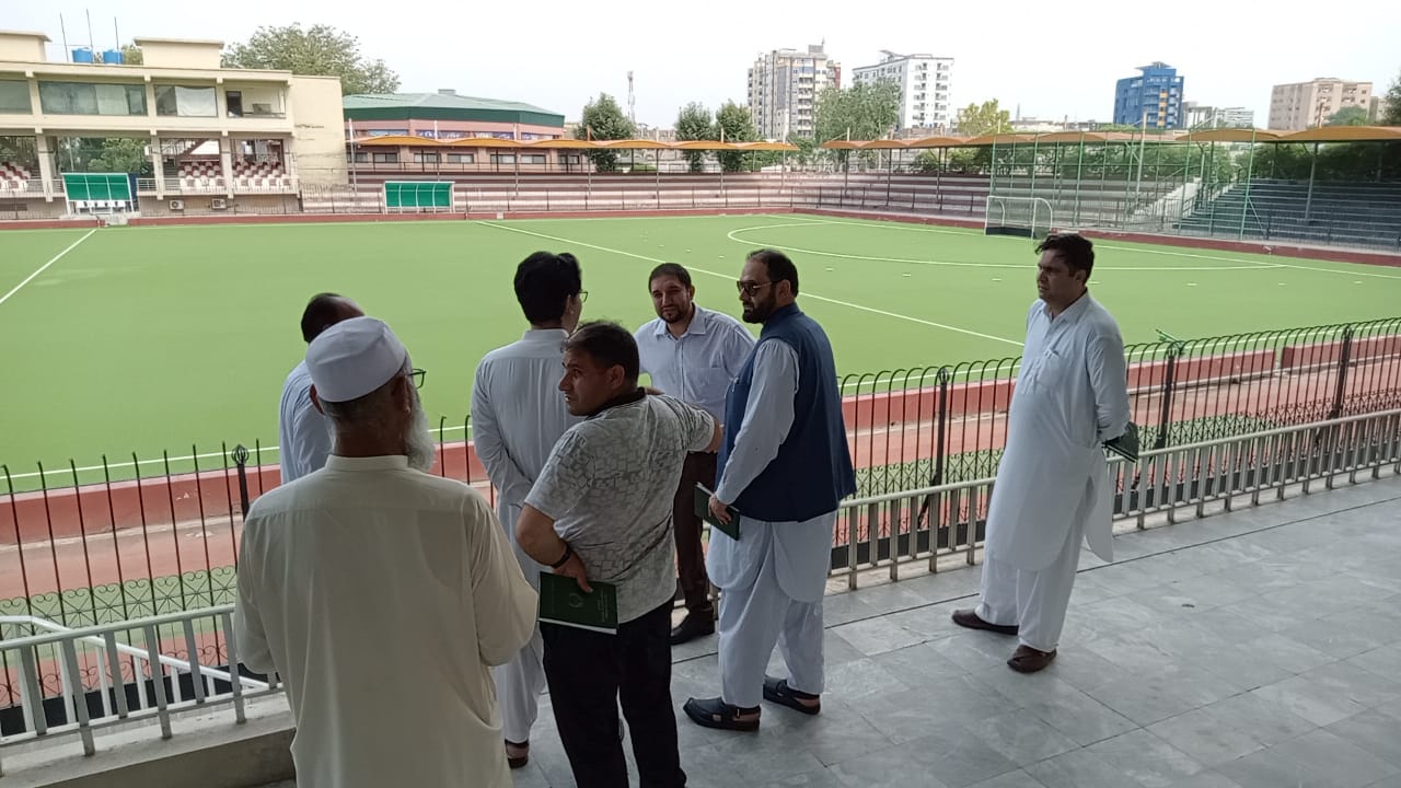 انٹر مدارس ضم کھیلوں کے مقابلے، سیکرٹری سپورٹس خیبر پختونخواہ کا لالہ ایوب ہاکی سٹیڈیم کا دورہ