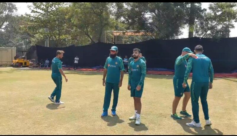 کرکٹ ورلڈ کپ ; پاکستانی کھلاڑیوں کی راجیو گاندھی انٹرنیشنل سٹیڈیم میں پریکٹس