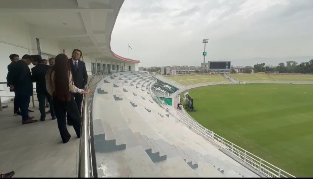 آئی سی سی کے دو رکنی وفد کا پنڈی کرکٹ اسٹیڈیم کا دورہ