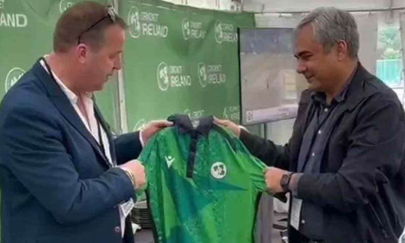محسن نقوی کی ڈبلن میں کرکٹ آئرلینڈ کے چئیرمین سے ملاقات