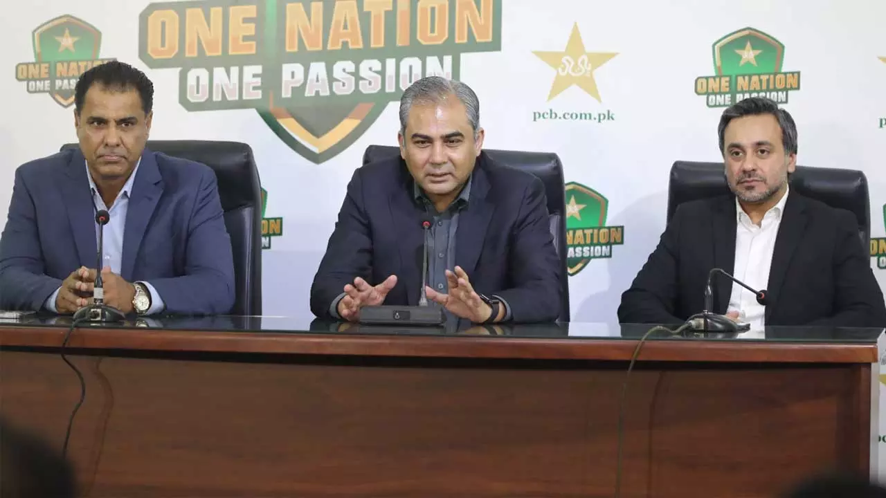 پی سی بی چیئرمین محسن نقوی کی وقار یونس کے ہمراہ پریس کانفرنس ، نئے منصوبوں کا اعلان