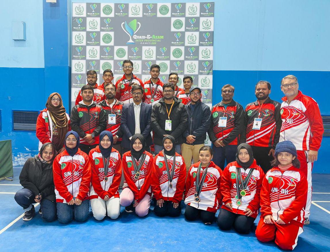 قائداعظم گیمز  ;  سندھ ٹیبل ٹینس گرلز اور بوائز کھلاڑیوں کی شاندار کاکرردگی