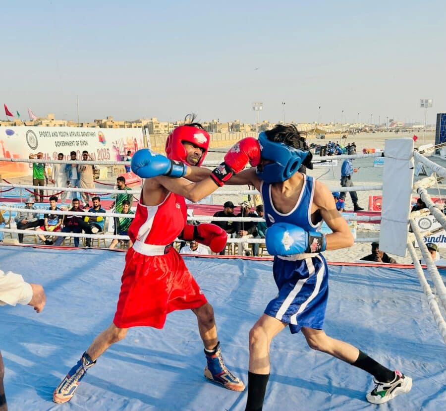 سندھ بیچ گیمز کا دوسرا روز، باکسنگ میں کراچی کے قدیر قمبرانی نے فائنل میں جگہ بنالی