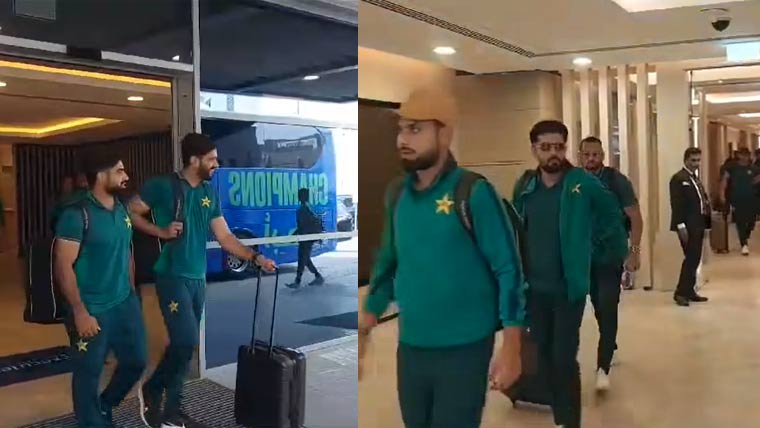 آئی سی سی چیمپئنز ٹرافی : پاک بھارت ٹاکرا ; پاکستانی کرکٹ ٹیم دبئی پہنچ گئی